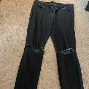 Black distressed jeans
